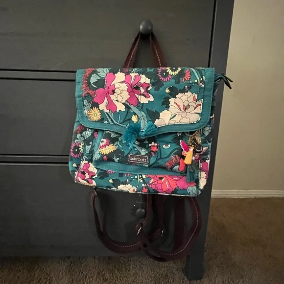 Sakroots | Bags | Blue Floral Print Sakroots Small Backpack  display picture 3